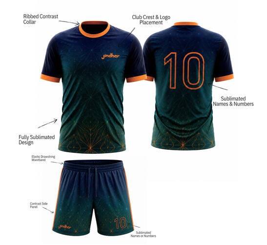 Custom sublimated football kits for local level competition Custom sublimated football kits for local level competition
